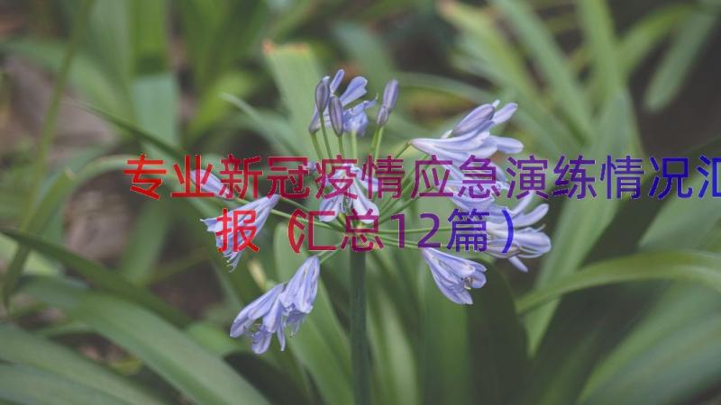 专业新冠疫情应急演练情况汇报（汇总12篇）