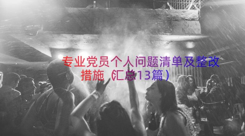 专业党员个人问题清单及整改措施（汇总13篇）