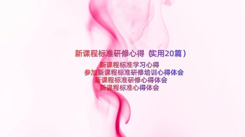 新课程标准研修心得（实用20篇）