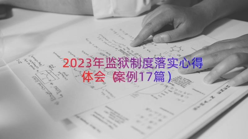 2023年监狱制度落实心得体会（案例17篇）