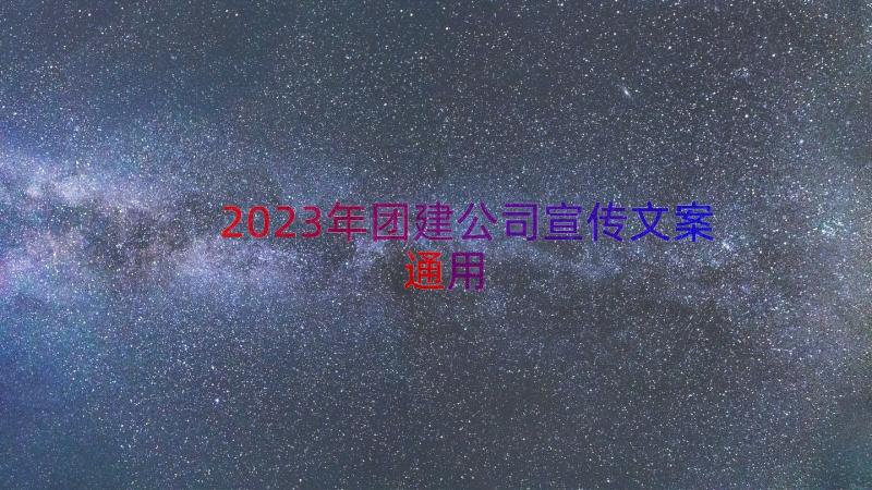 2023年团建公司宣传文案（通用16篇）