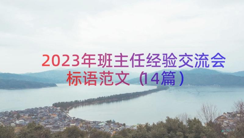 2023年班主任经验交流会标语范文（14篇）