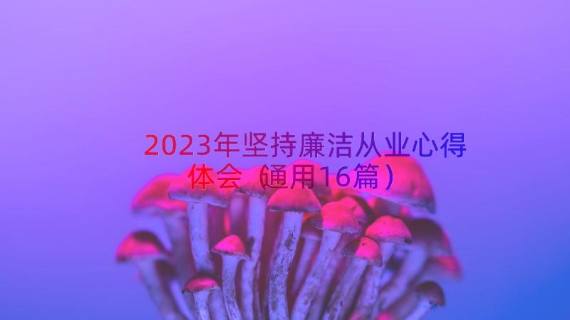 2023年坚持廉洁从业心得体会（通用16篇）