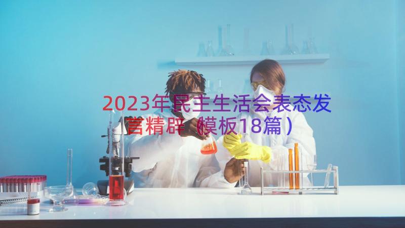 2023年民主生活会表态发言精辟（模板18篇）