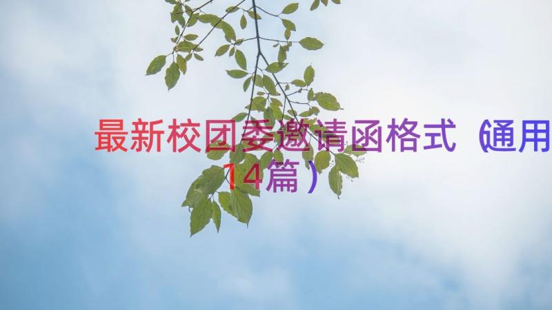 最新校团委邀请函格式（通用14篇）