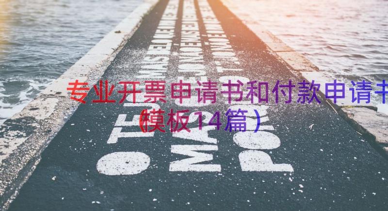 专业开票申请书和付款申请书（模板14篇）