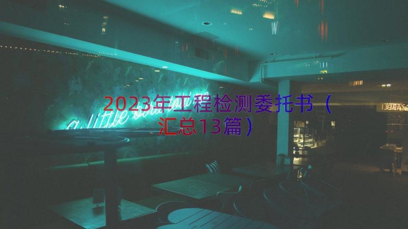 2023年工程检测委托书（汇总13篇）