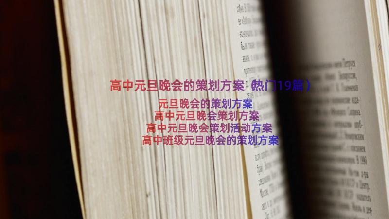 高中元旦晚会的策划方案（热门19篇）