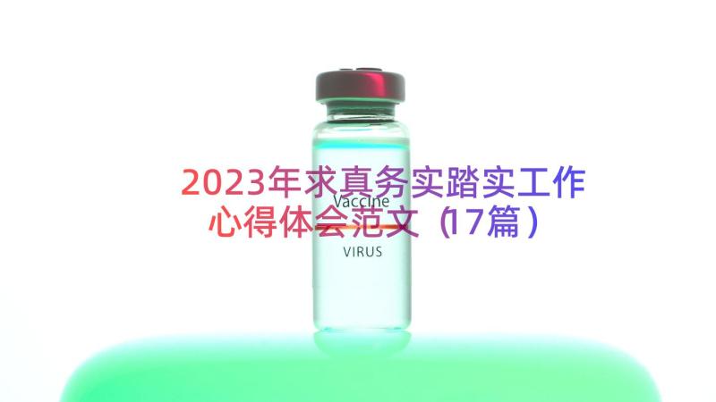 2023年求真务实踏实工作心得体会范文（17篇）