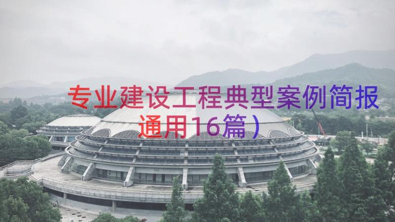 专业建设工程典型案例简报（通用16篇）