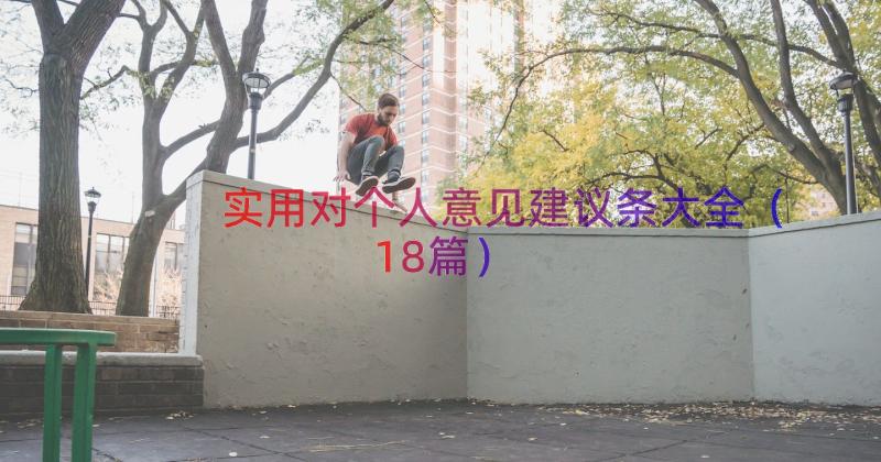 实用对个人意见建议条大全（18篇）