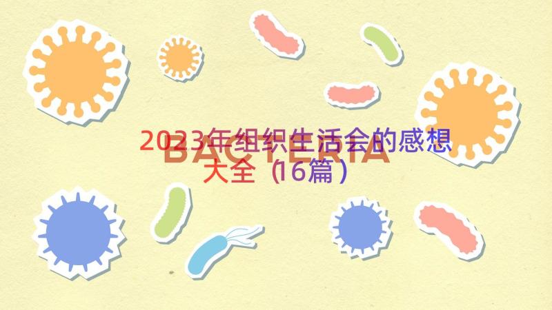 2023年组织生活会的感想大全（16篇）