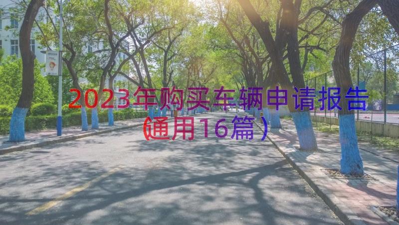 2023年购买车辆申请报告（通用16篇）