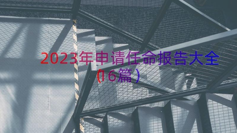 2023年申请任命报告大全（16篇）