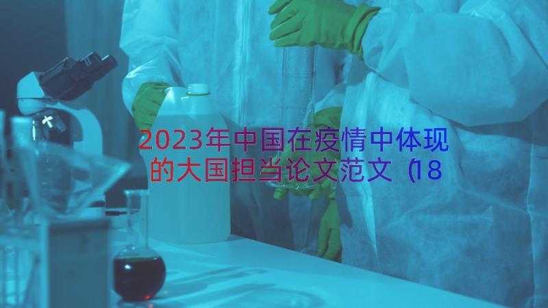 2023年中国在疫情中体现的大国担当论文范文（18篇）