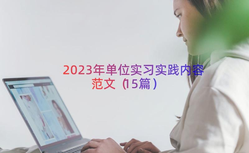 2023年单位实习实践内容范文（15篇）