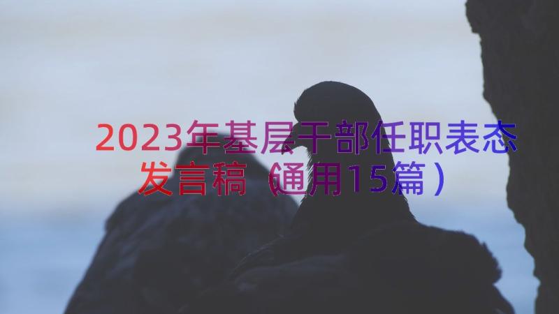 2023年基层干部任职表态发言稿（通用15篇）