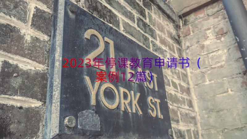 2023年停课教育申请书（案例12篇）