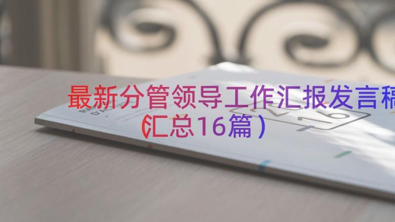 最新分管领导工作汇报发言稿（汇总16篇）