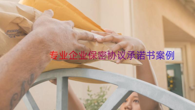 专业企业保密协议承诺书（案例14篇）