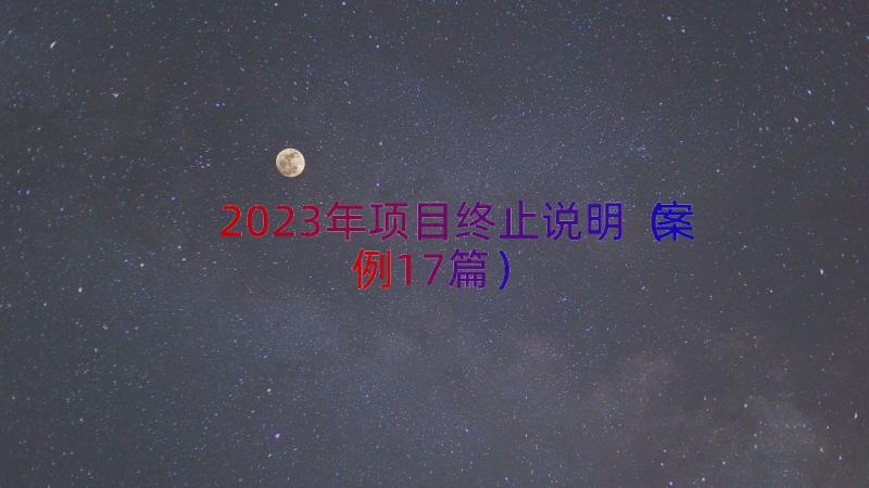 2023年项目终止说明（案例17篇）