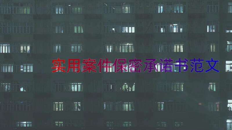 实用案件保密承诺书范文（18篇）