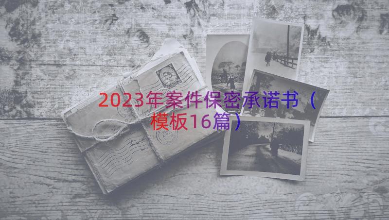 2023年案件保密承诺书（模板16篇）