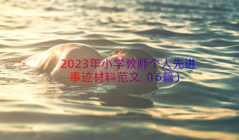 2023年小学教师个人先进事迹材料范文