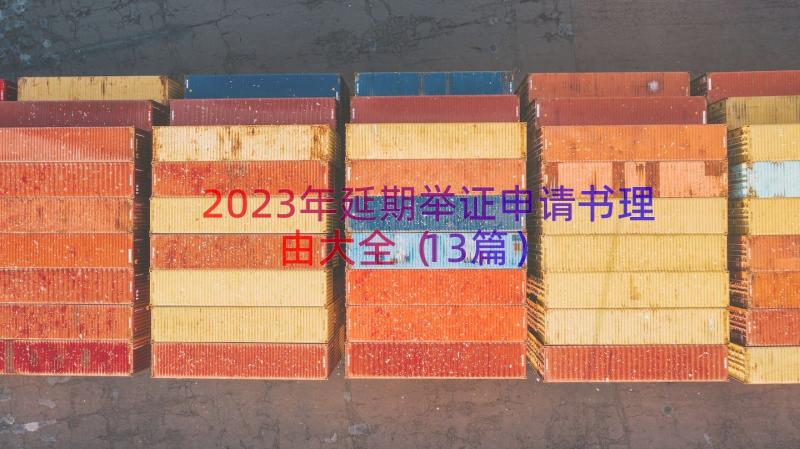 2023年延期举证申请书理由大全（13篇）