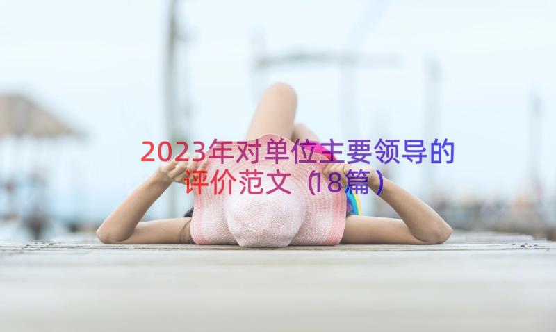 2023年对单位主要领导的评价范文（18篇）