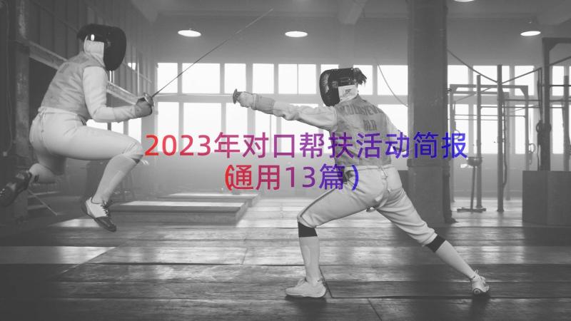 2023年对口帮扶活动简报（通用13篇）