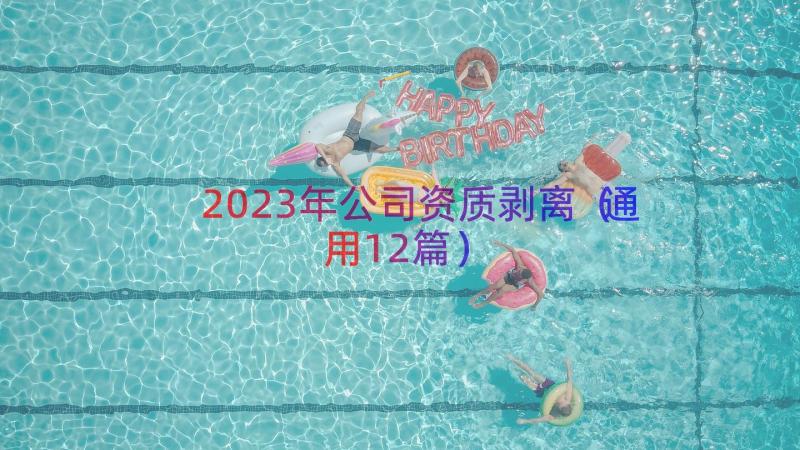 2023年公司资质剥离（通用12篇）