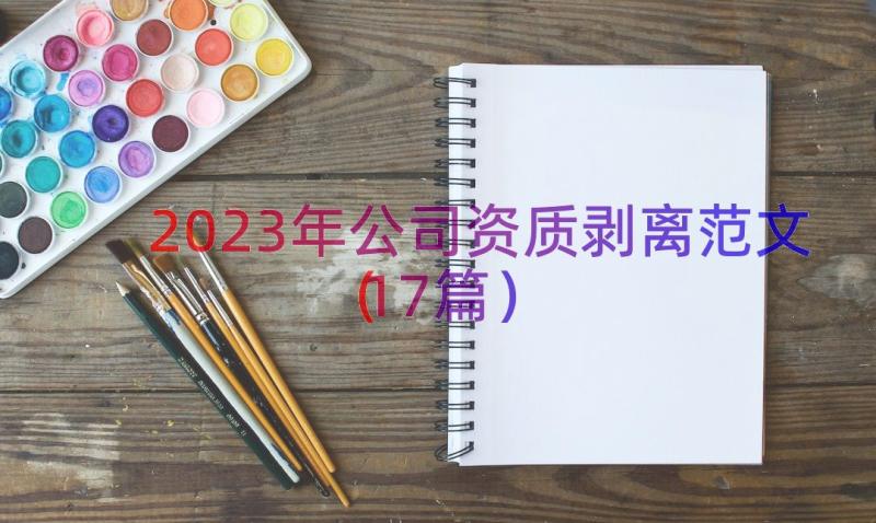 2023年公司资质剥离范文（17篇）