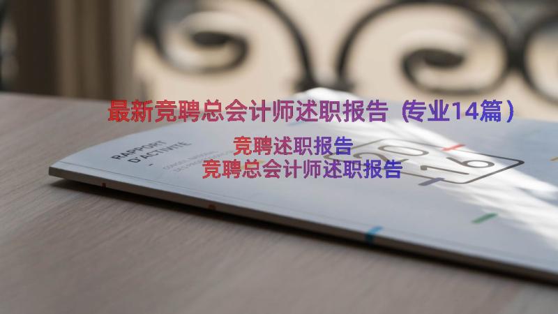 最新竞聘总会计师述职报告（专业14篇）