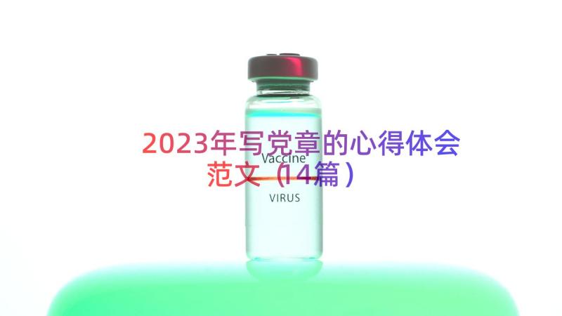 2023年写党章的心得体会范文（14篇）