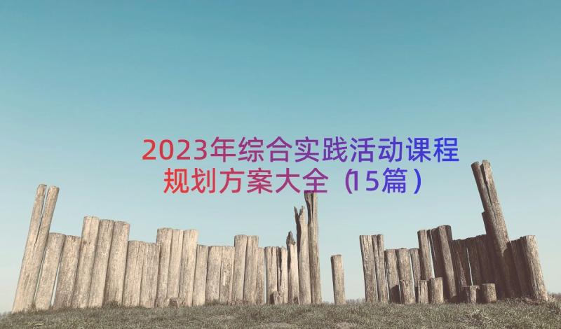 2023年综合实践活动课程规划方案大全（15篇）