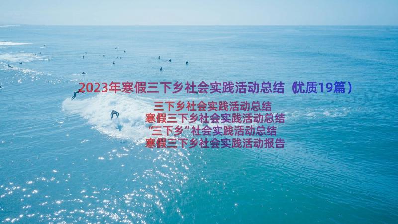 2023年寒假三下乡社会实践活动总结（优质19篇）