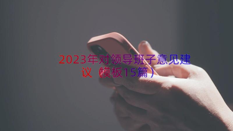 2023年对领导班子意见建议（模板15篇）