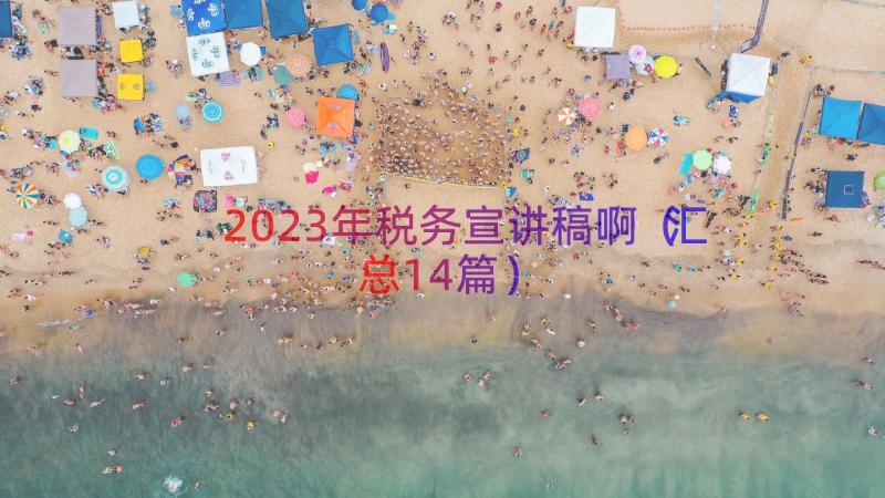 2023年税务宣讲稿啊（汇总14篇）