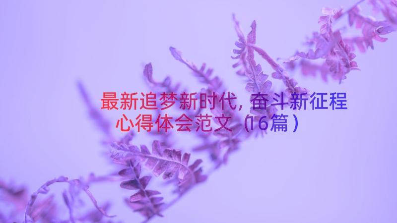 最新追梦新时代,奋斗新征程心得体会范文（16篇）