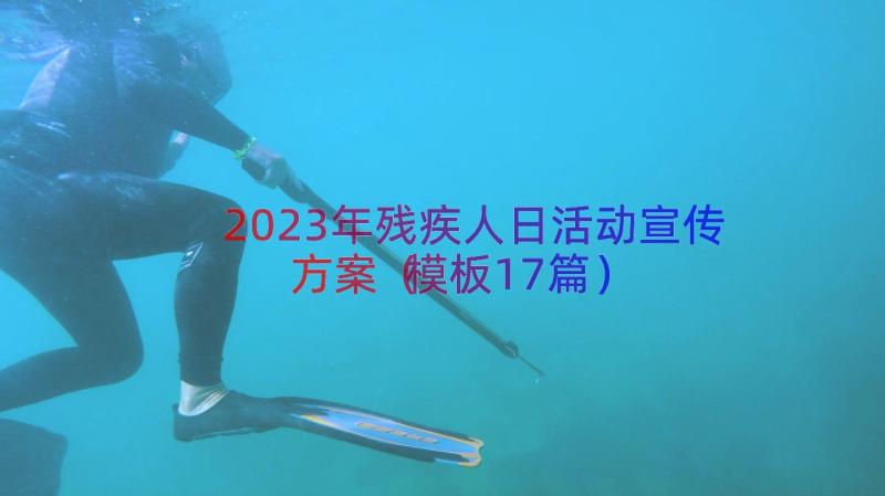 2023年残疾人日活动宣传方案（模板17篇）