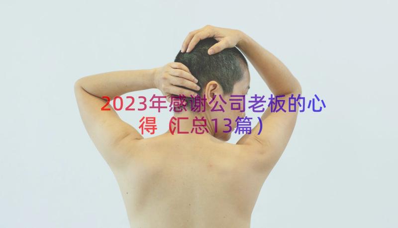 2023年感谢公司老板的心得（汇总13篇）