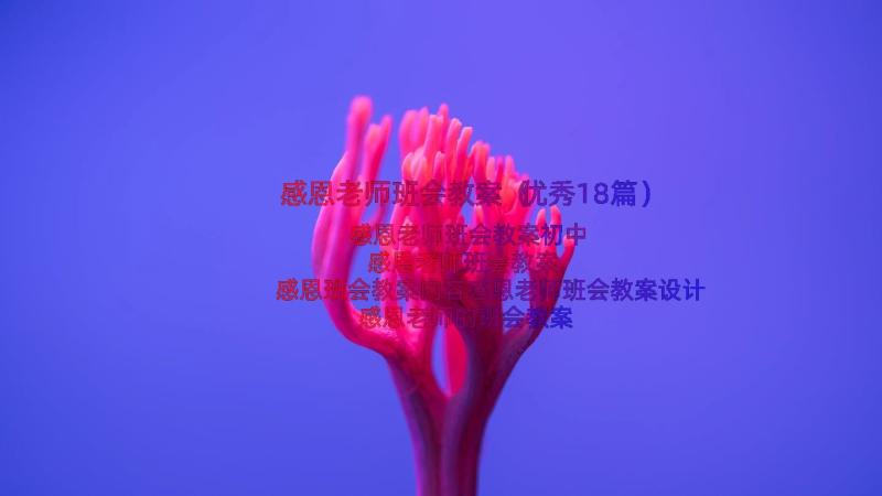 感恩老师班会教案（优秀18篇）