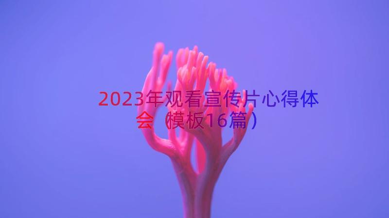 2023年观看宣传片心得体会（模板16篇）