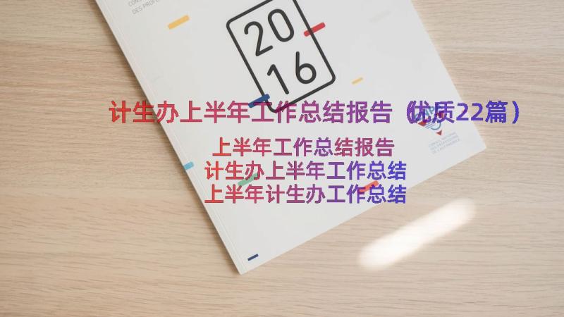 计生办上半年工作总结报告（优质22篇）