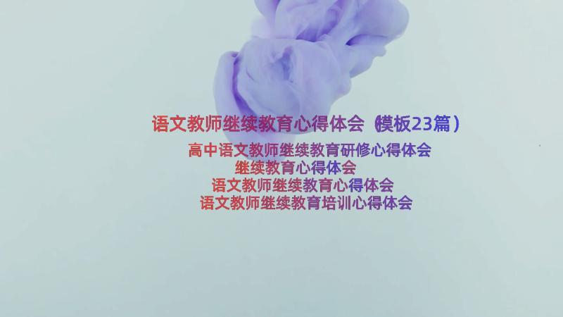 语文教师继续教育心得体会（模板23篇）