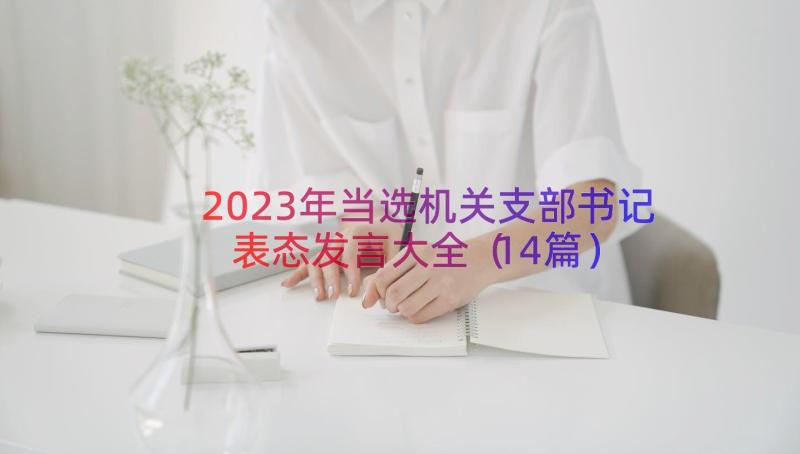 2023年当选机关支部书记表态发言大全（14篇）