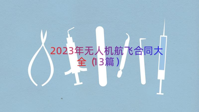 2023年无人机航飞合同大全（13篇）