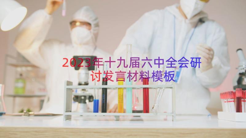 2023年十九届六中全会研讨发言材料（模板12篇）