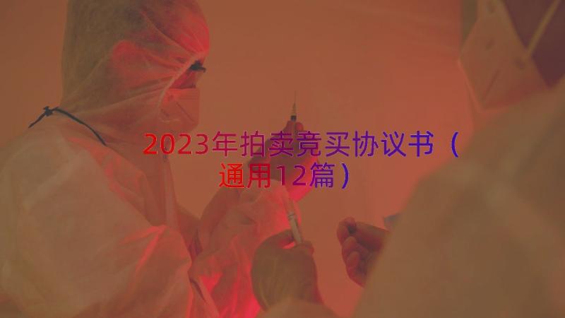 2023年拍卖竞买协议书（通用12篇）